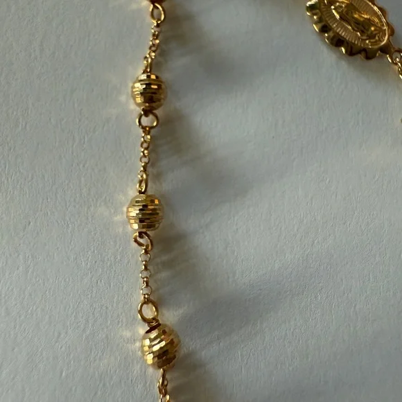 18K Solid Gold Rosary Bracelet - Picture 3 of 7